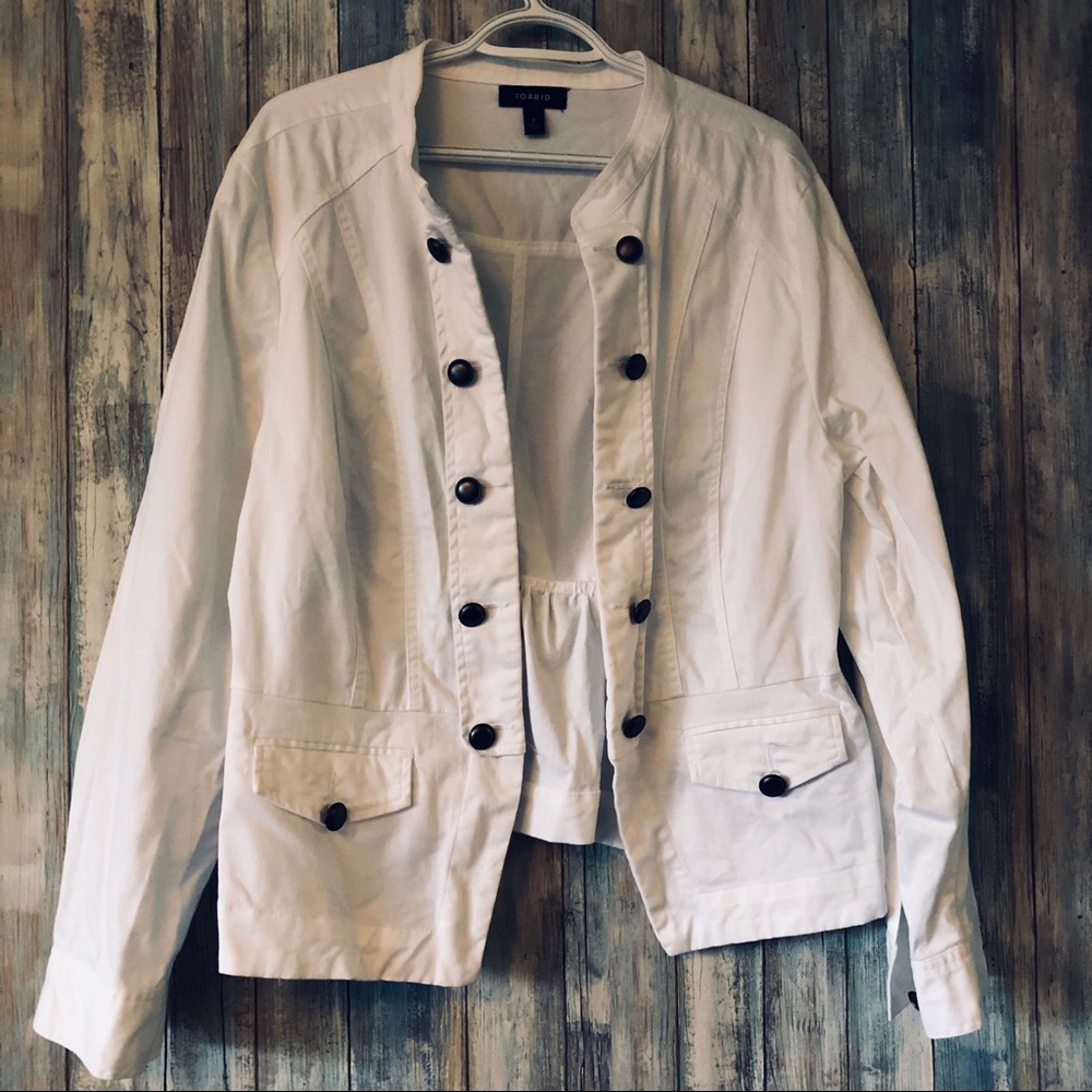 Torrid Winter White Military Style Jacket
